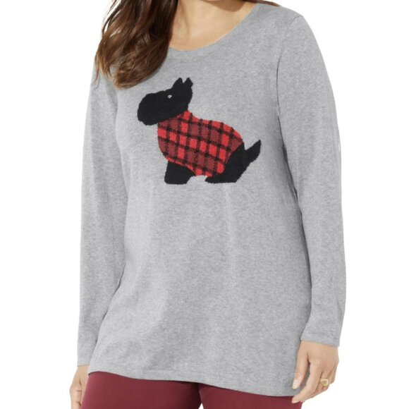 Catherines Scottie Dog Jacquard Christmas Sweater | NWT | Size 4X | 30 | 32W - Picture 5 of 14
